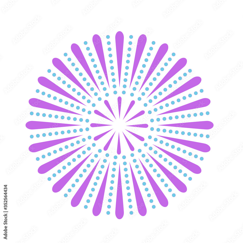Obraz premium Festive fireworks. Celebration party firework, festival firecracker and, holiday feast celebrated colorful sky fire explosion stars, birthday or Xmas celebrating isolated vector background