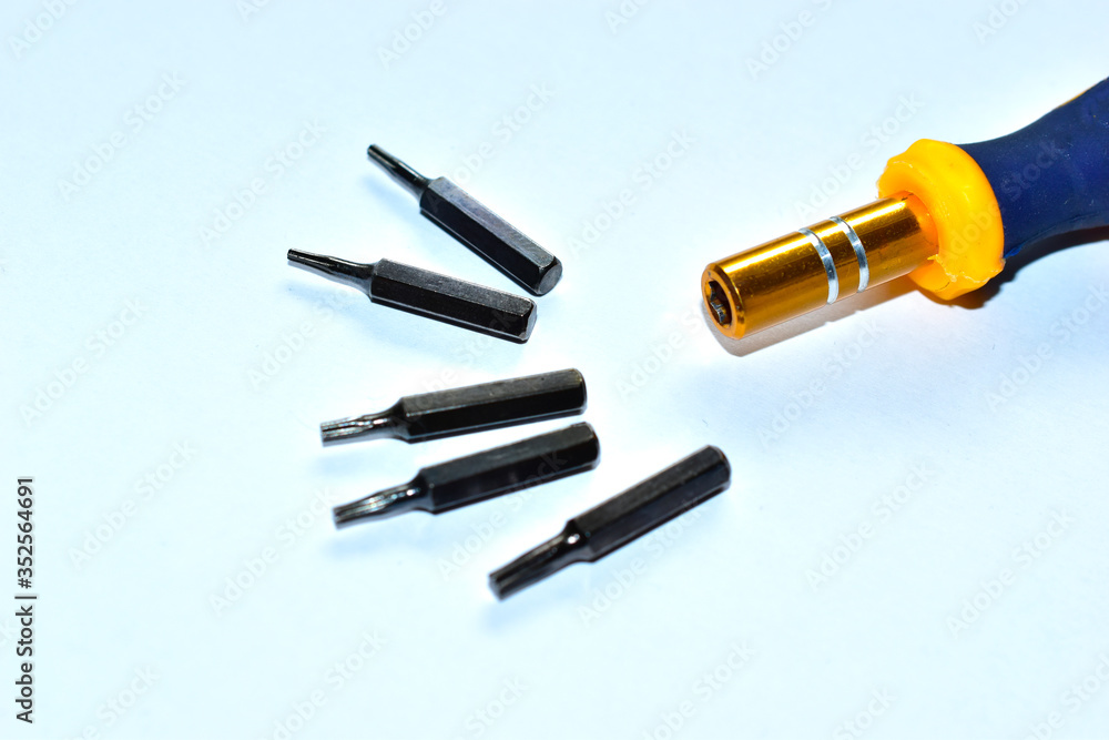 Head from a set of replaceable screwdrivers Head from a set of replaceable screwdrivers