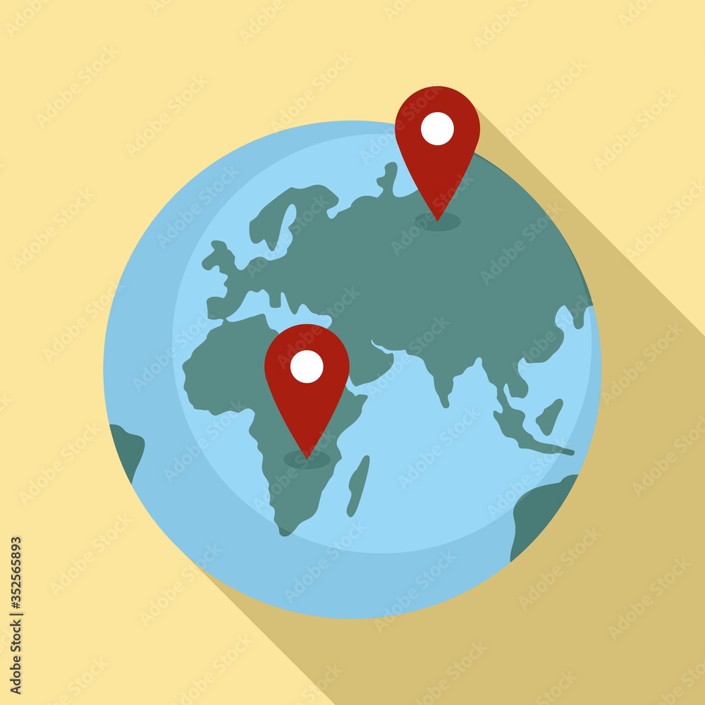 Global franchise business icon. Flat illustration of global franchise business vector icon for web design Global franchise business icon. Flat illustration of global franchise business vector icon for web design
