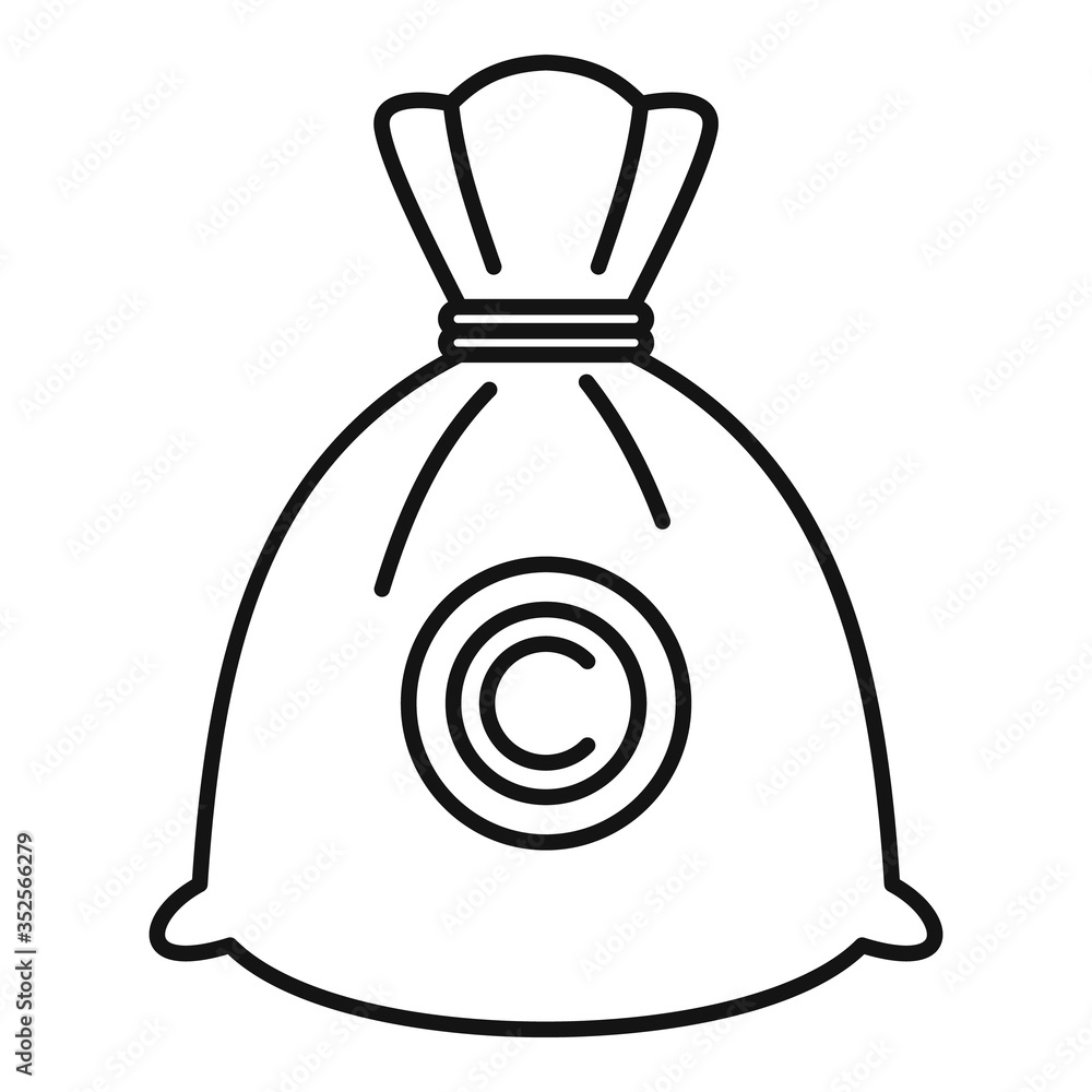 Company money bag icon. Outline company money bag vector icon for web design isolated on white background Company money bag icon. Outline company money bag vector icon for web design isolated on white background