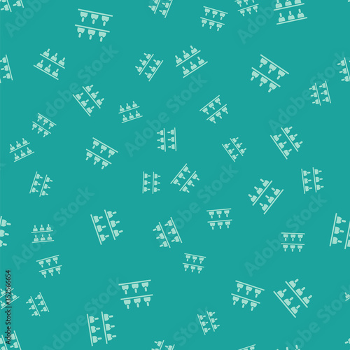Green Jurors icon isolated seamless pattern on green background. Vector Illustration.