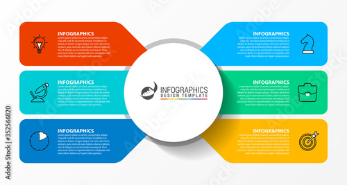 Infographic design template. Creative concept with 6 steps