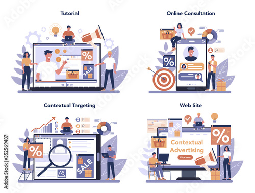 Contextual advertsing and targeting online service or platform set.