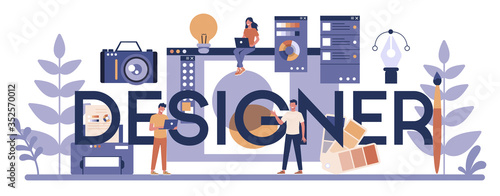 Design typographic header concept. Graphic, web, printing design.