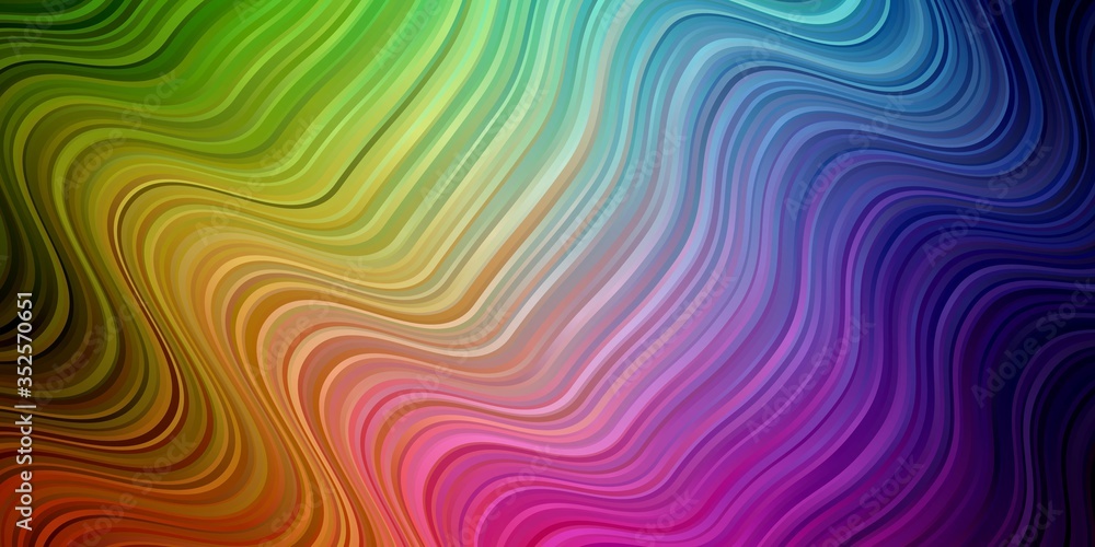 Light Multicolor vector background with lines. Colorful abstract illustration with gradient curves. Template for cellphones.