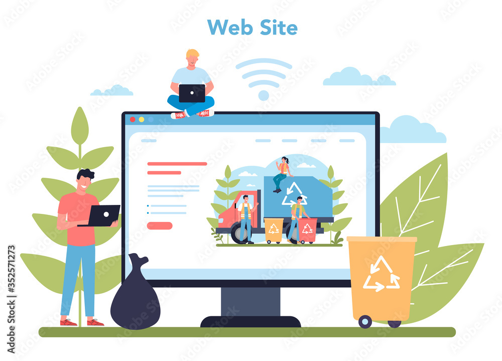 Fototapeta premium Cleaning company or janitor service online service or platform