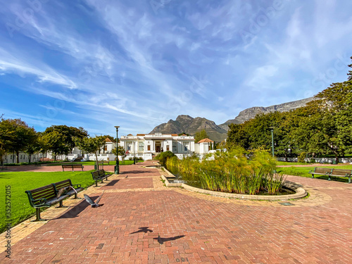 The park outside the South African National Gallery, Cape Town deserted during coronavirus lockdown 