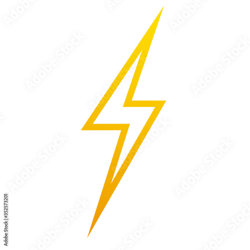 Thunder lightning bolt pictogram icon design element vector illustration for design concept electric