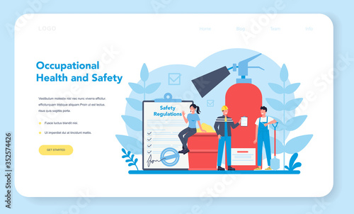 OSHA concept web banner or landing page. Occupational safety