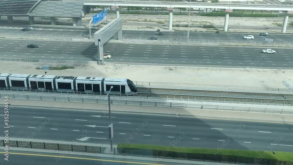 Dubai Tram is running without a driver Dubai Tram is running without a driver