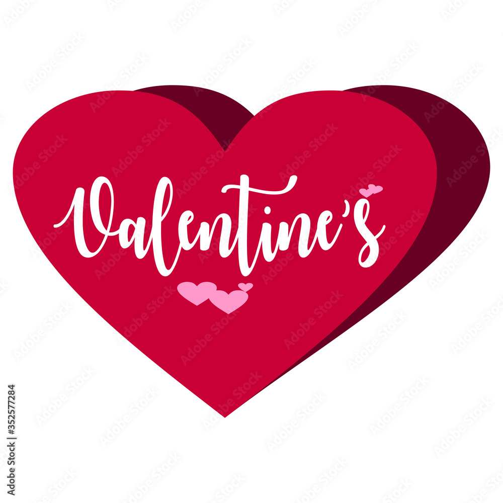 Affection, typography, background with heart. Vector illustration