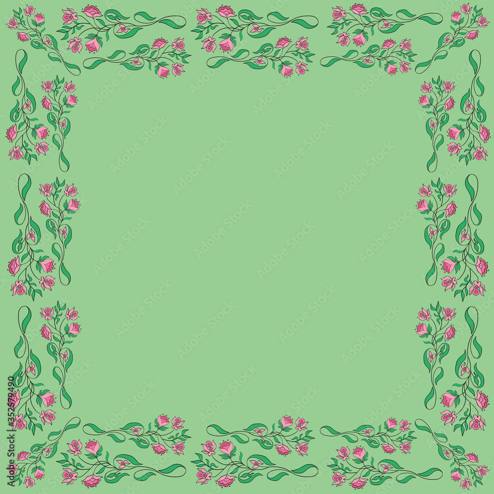 floral frame retro elements