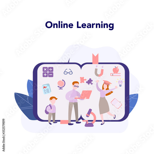 Online education concept. Idea of study remotely using internet.