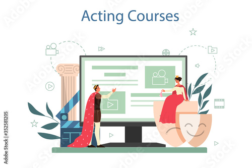 Actor and actress online service or platform. Idea of creative people