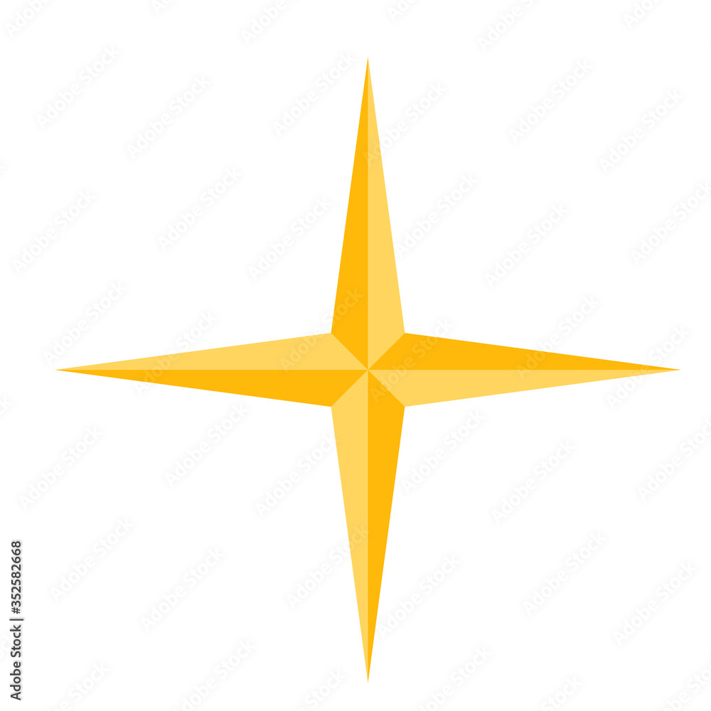 Obraz premium Yellow sparkling star, shiny flashes of fireworks, elements with various glowing light effects, stock vector illustration