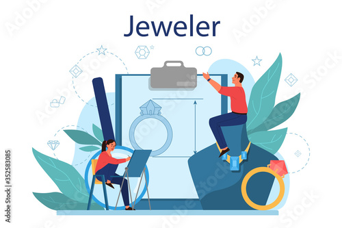 Jeweler concept illustration. Idea of creative people and profession.