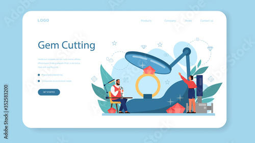 Jeweler and jewelry web banner or landing page. Idea of creative