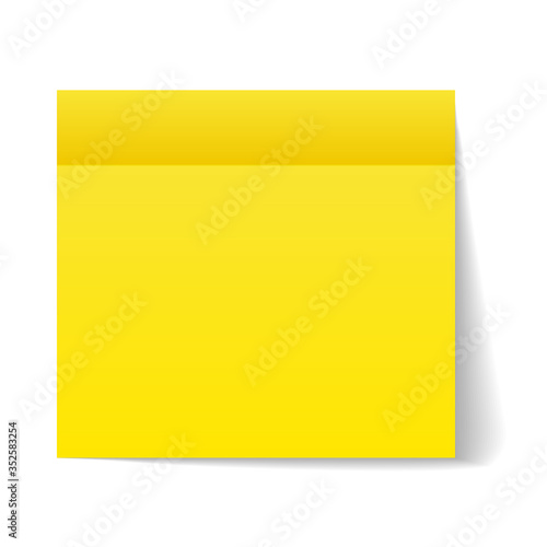 Post note sticky sticker with peel off corner isolated on a transparent background. Paper adhesive tape with shadow. Vector office color post sticker for your design