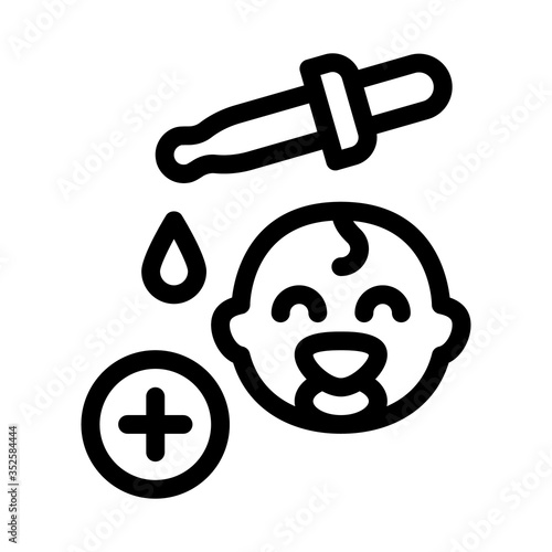 liquid dropper for baby icon vector. liquid dropper for baby sign. isolated contour symbol illustration