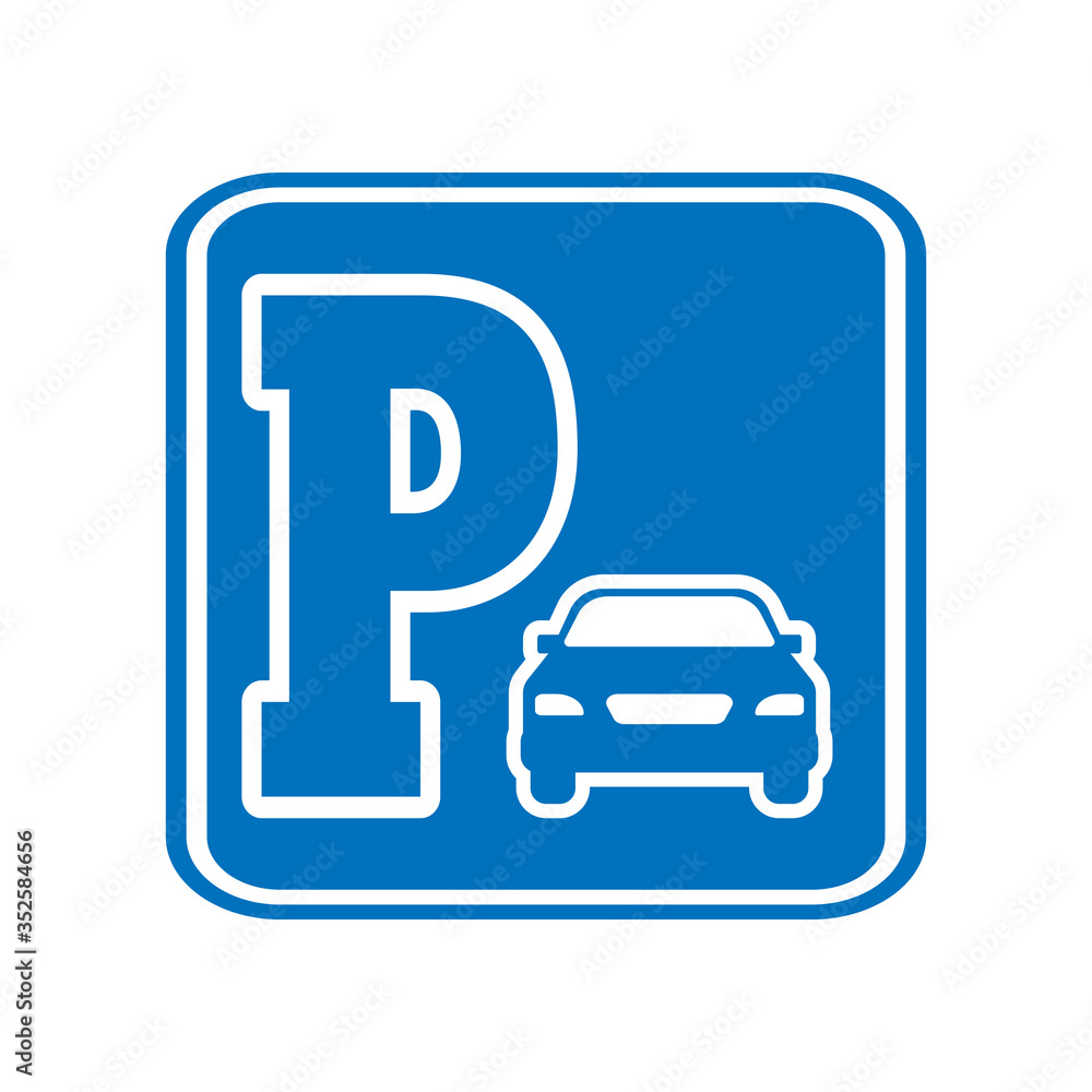 Parking sign. Icon indicating a safe place to stop. Simple vector illustration. Parking sign. Icon indicating a safe place to stop. Simple vector illustration.