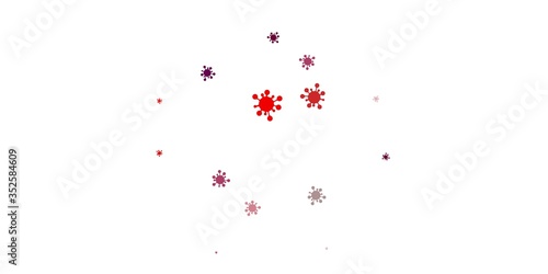 Light pink, red vector template with flu signs.