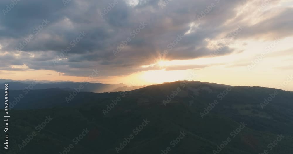 Majestic storm clouds over mountain horizon in Bulgaria Majestic storm clouds over mountain horizon in Bulgaria