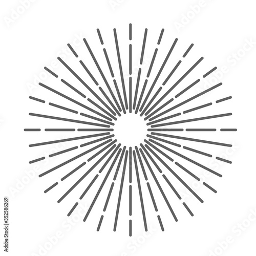 Retro Sun burst shape for your vintage design project. Sun ray frame vector design elements. Stock vector illustration