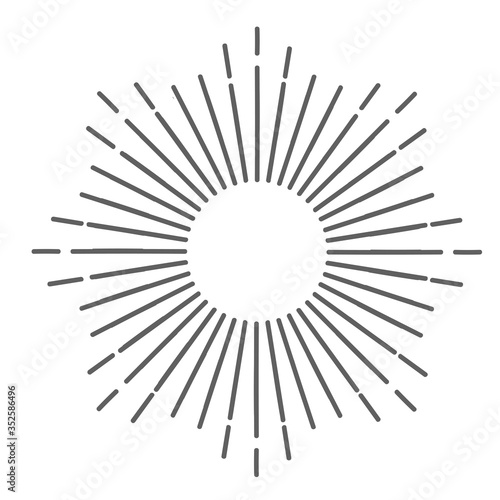Retro Sun burst shape for your vintage design project. Sun ray frame vector design elements. Stock vector illustration