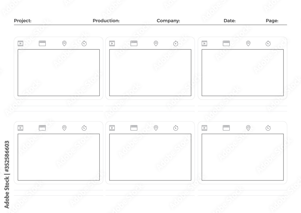 Storyboard Film Video Template for Movie Creation Storyboard Film Video Template for Movie Creation