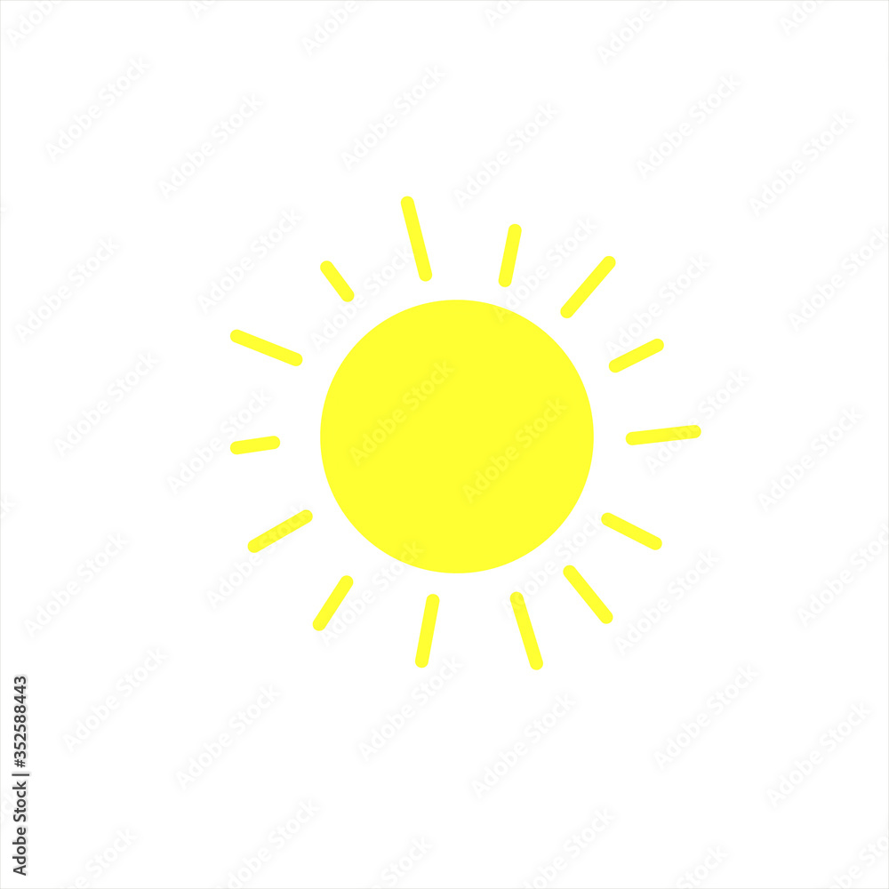 Sun icon. Symbol of sunny weather. Vector hand drawn illustration in the style of a doodle. Isolated on white background Sun icon. Symbol of sunny weather. Vector hand drawn illustration in the style of a doodle. Isolated on white background