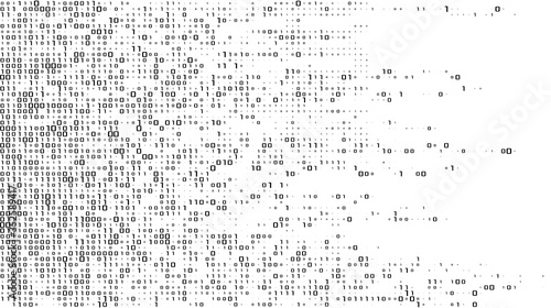 A stream of binary matrix code on the screen. numbers of the computer matrix. The concept of coding, hacker or mining of crypto-currency bitcoin photo