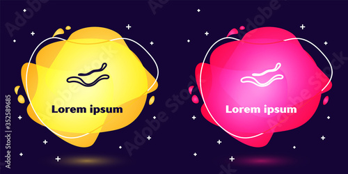Set line Ebola virus disease icon isolated on blue background. Abstract banner with liquid shapes. Vector Illustration.