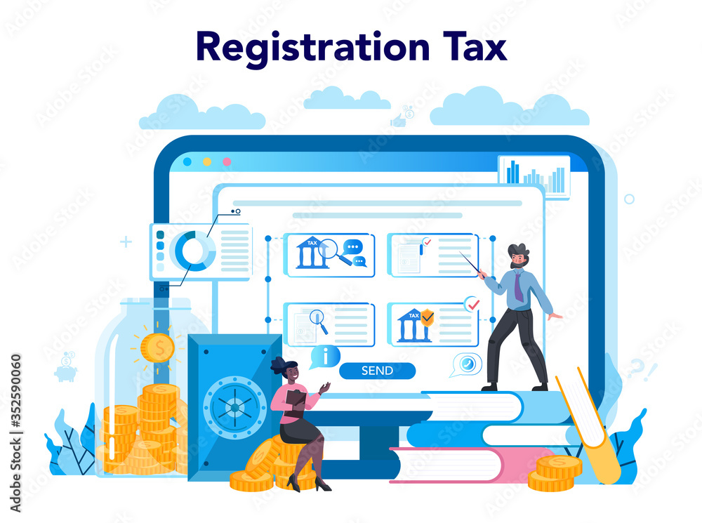 Tax inspector online service or platform. Financial bill, financial Tax inspector online service or platform. Financial bill, financial