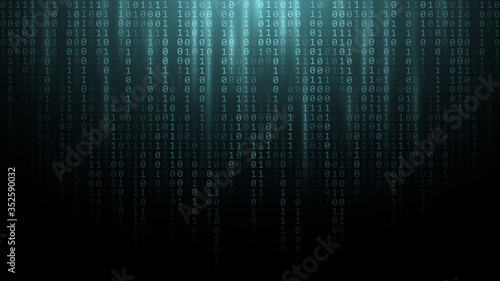 Digital binary data and binary code background . Vector illustration