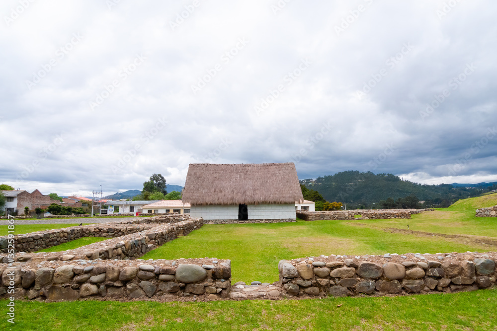 Indigenous house in Ecuador with thatched roof Indigenous house in Ecuador with thatched roof