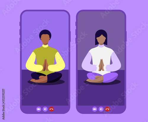 video conference, meditation from home, social distancing