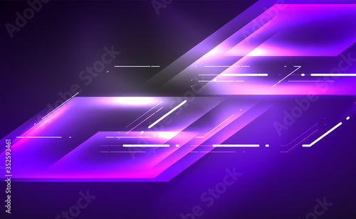 Dynamic neon shiny abstract background. Trendy abstract layout template for business or technology presentation, internet poster or web brochure cover, wallpaper