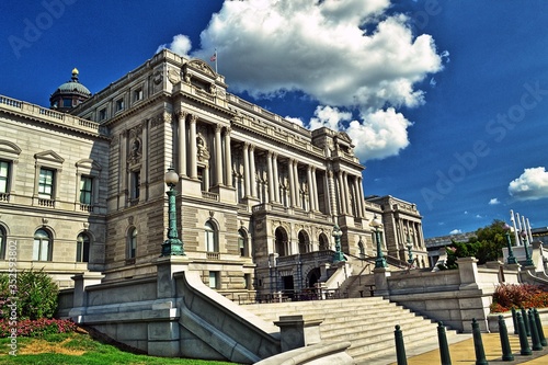 Exterior of the Library of Congress. The library officially serves the U.S. Congress. photo
