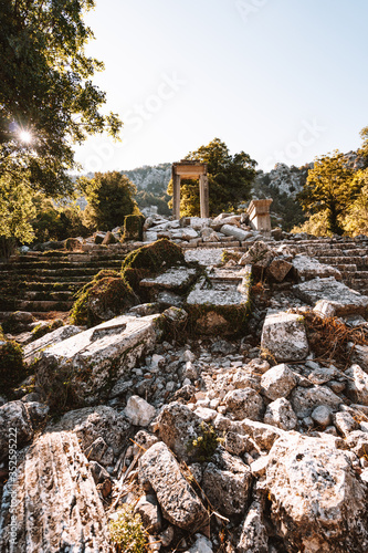 Termessos ancient city. Termessos is one of Antalya -Turkey's most outstanding archaeological sites. Termessos ancient city the amphitheatre. Turkey