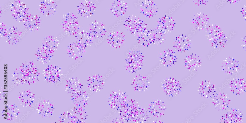 Light purple, pink vector doodle template with flowers. Light purple, pink vector doodle template with flowers.