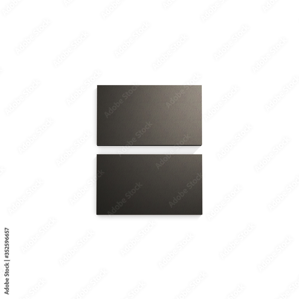 Business Cards MockUp (US Standard 3.5 x 2 inches or 90 x 50 mm). 3D Illustration of Two Stacks of Black Empty Rough Paper Cards Isolated on White Background. Business Cards MockUp (US Standard 3.5 x 2 inches or 90 x 50 mm). 3D Illustration of Two Stacks of Black Empty Rough Paper Cards Isolated on White Background.