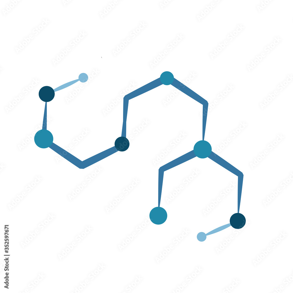 Hexagonal molecule badge. Molecular structure logo, molecular grids and chemistry hexagon molecules templates. Dna macromolecule, science bio code logo. Isolated vector symbols set