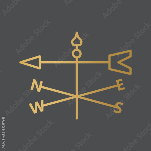 golden windvane icon- vector illustration