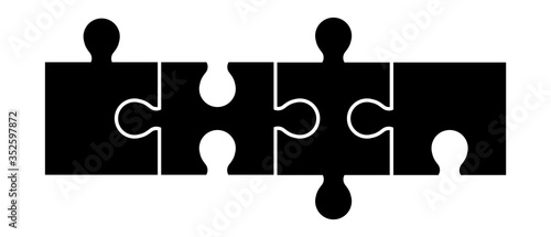 Set of puzzle pieces. Jigsaw on white background. Puzzle icon ,symbol puzzle. Vector illustration