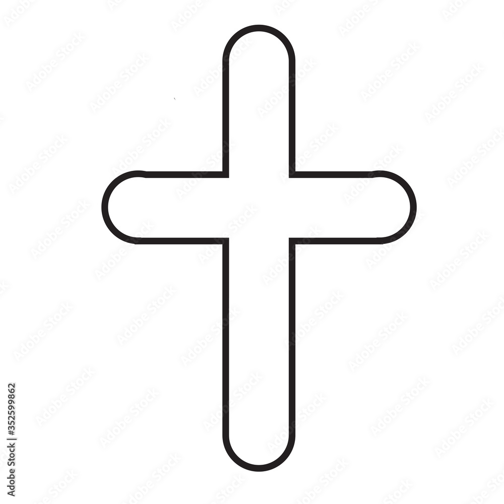 Fototapeta premium cross flat design icon on white, stock vector illustration