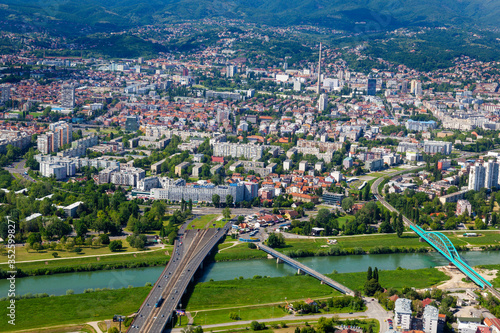 Fototapeta Naklejka Na Ścianę i Meble -  The bridges across the Sava River in Zagreb