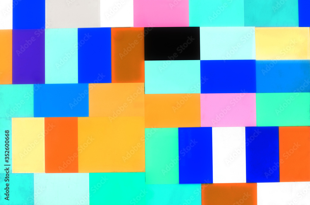 background texture of mosaic, plexiglas in the shape of rectangle