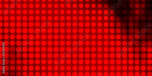 Dark Red vector texture with circles. Illustration with set of shining colorful abstract spheres. Design for your commercials.