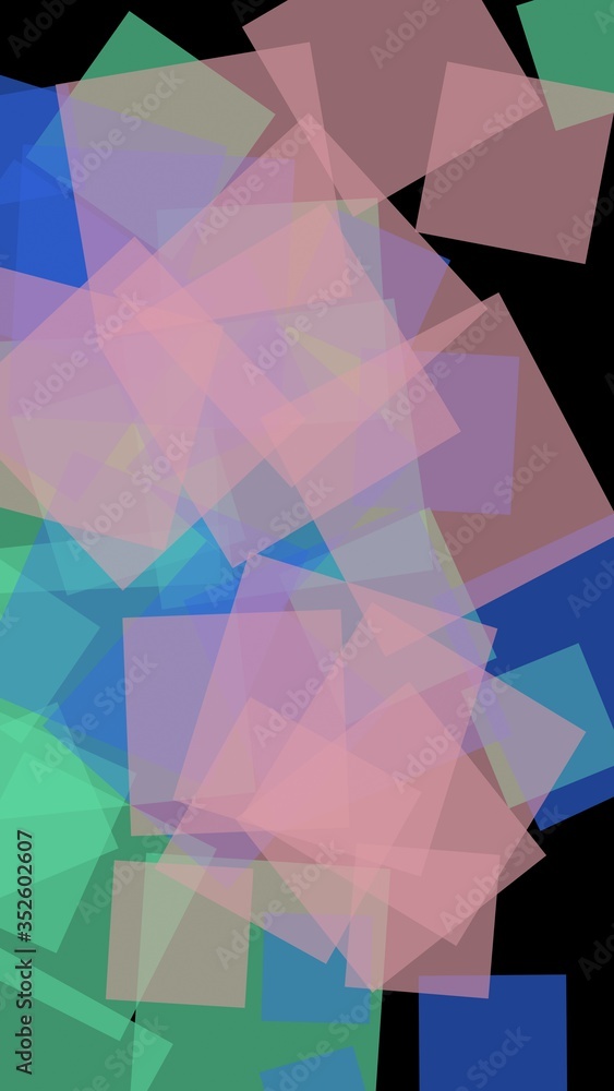 Fototapeta premium Multicolored translucent hexagons on dark background. Vertical image orientation. 3D illustration