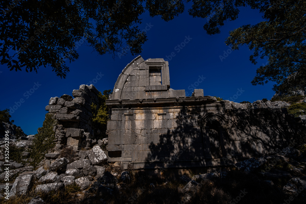Termessos ancient city. Termessos is one of Antalya -Turkey's most outstanding archaeological sites. Termessos ancient city the amphitheatre. Turkey Termessos ancient city. Termessos is one of Antalya -Turkey's most outstanding archaeological sites. Termessos ancient city the amphitheatre. Turkey